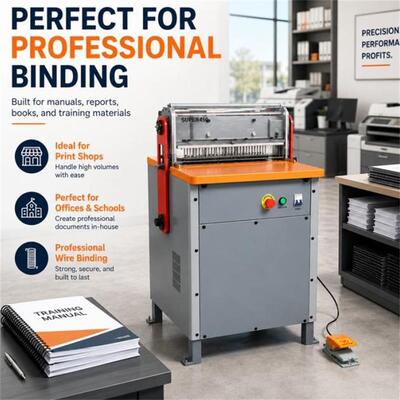 Super450 Heavy-duty Binding Machine Automatic Punching Machine Hanging Ring Binding Machine for Calendar Notebook Puncher
